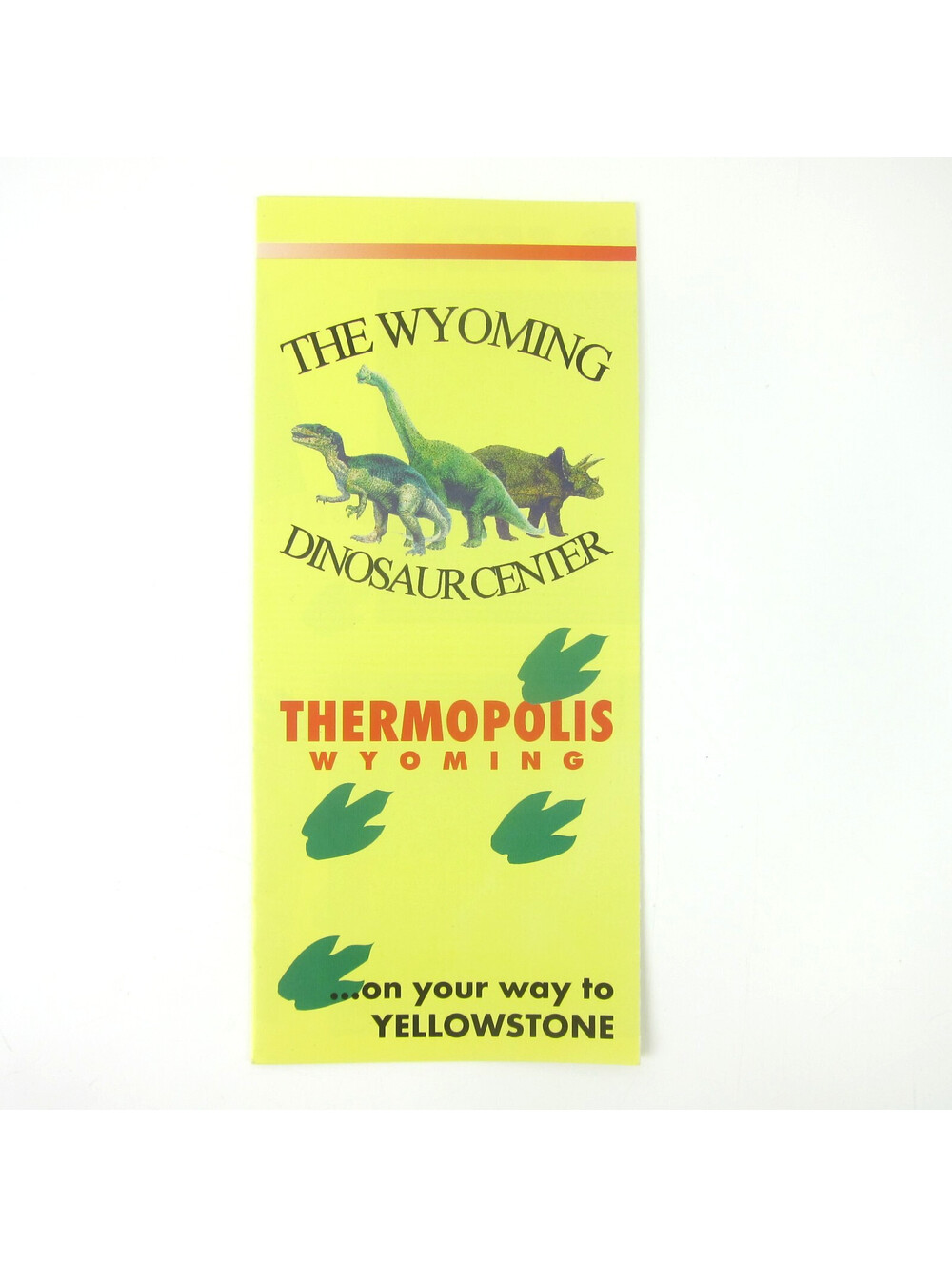 Vintage The Wyoming Dinosaur Center Brochure Thermopolis Wyoming Yellow 1980s